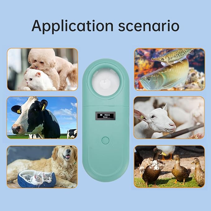 VINGVO Microchip Reader, Rechargeable Handheld Pet Scanner, 1.44IN TFT Display LED Light Reader for Dogs, Cats, Pigs & Animal Identification ISO11784 ISO11785