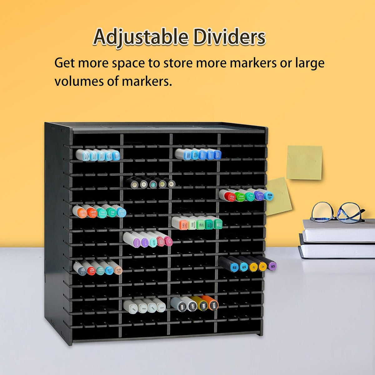 SANFURNEY Marker Pen Organizer Holder for 240 Markers Black