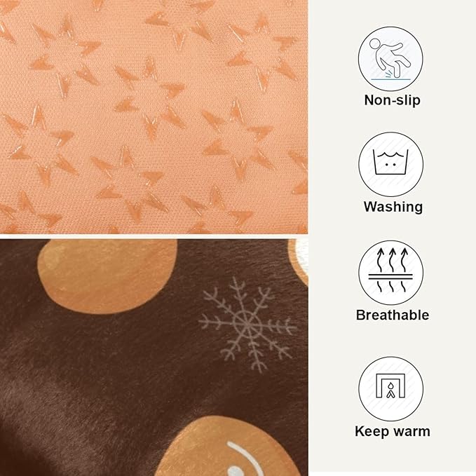 Pet Bed Christmas Gingerbread Cookies Dog Bed Mat Absorbing Non Slip Pad Pet Sleeping Mat for Small, Medium, and Large Dogs Puppy Cat 36 in x 24 in