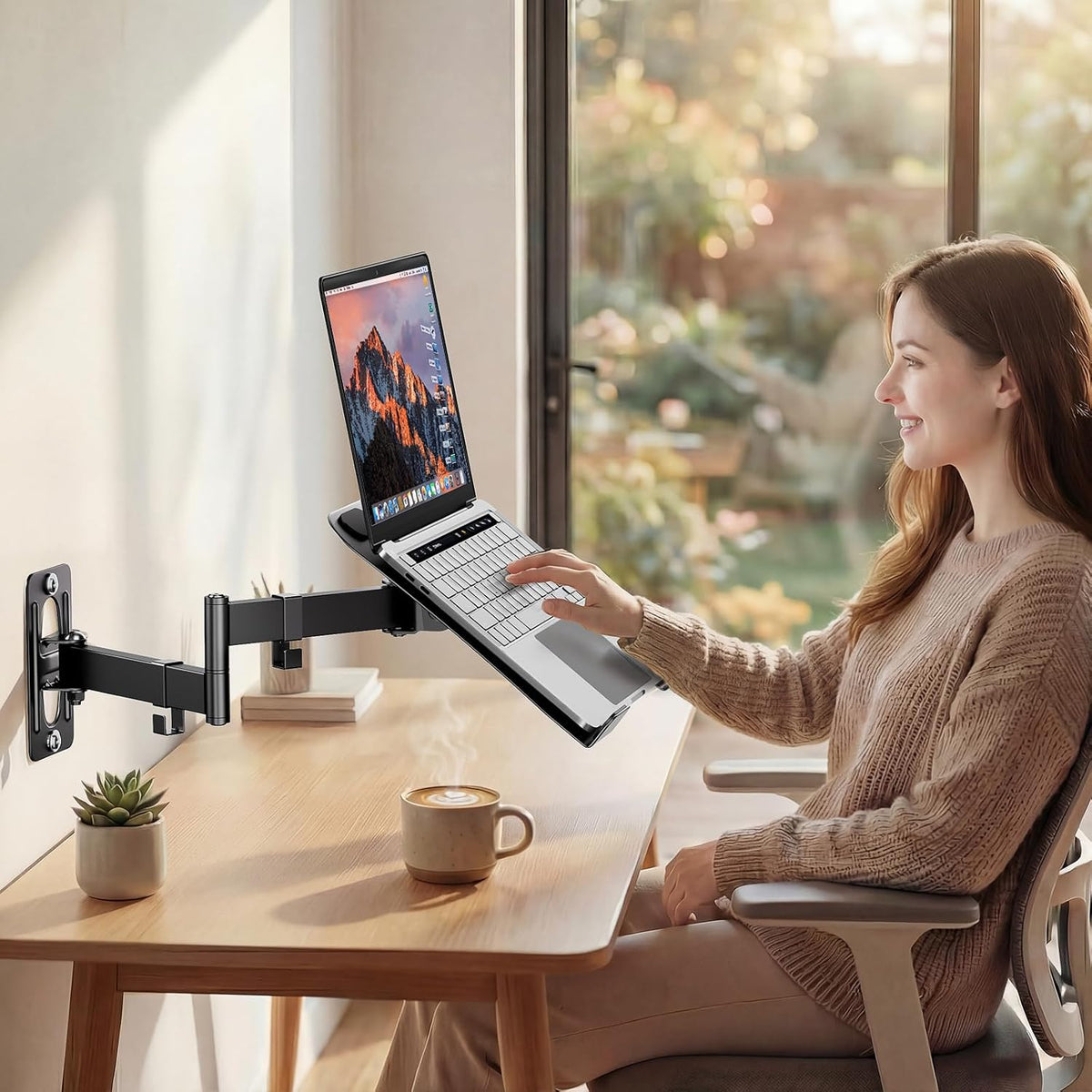 PUTORSEN 2-in-1 Laptop Wall Mount for 10-17" Notebooks & 32" Screens