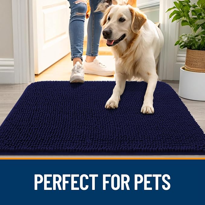 OLANLY Dog Door Mat for Muddy Paws 54x32, Absorbs Moisture and Dirt, Absorbent