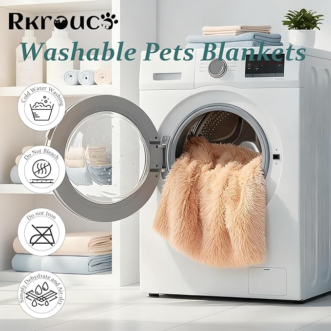 Pets Bed Blanket Dogs Reversible Soft Dog Throw Blankets Cats Mat Sleeper Fuzzy Pet Couch Covers Washable Cat Puppy Cover for Beds Car Sofa Travel Double Sided Furniture Protection (Champagne,L)