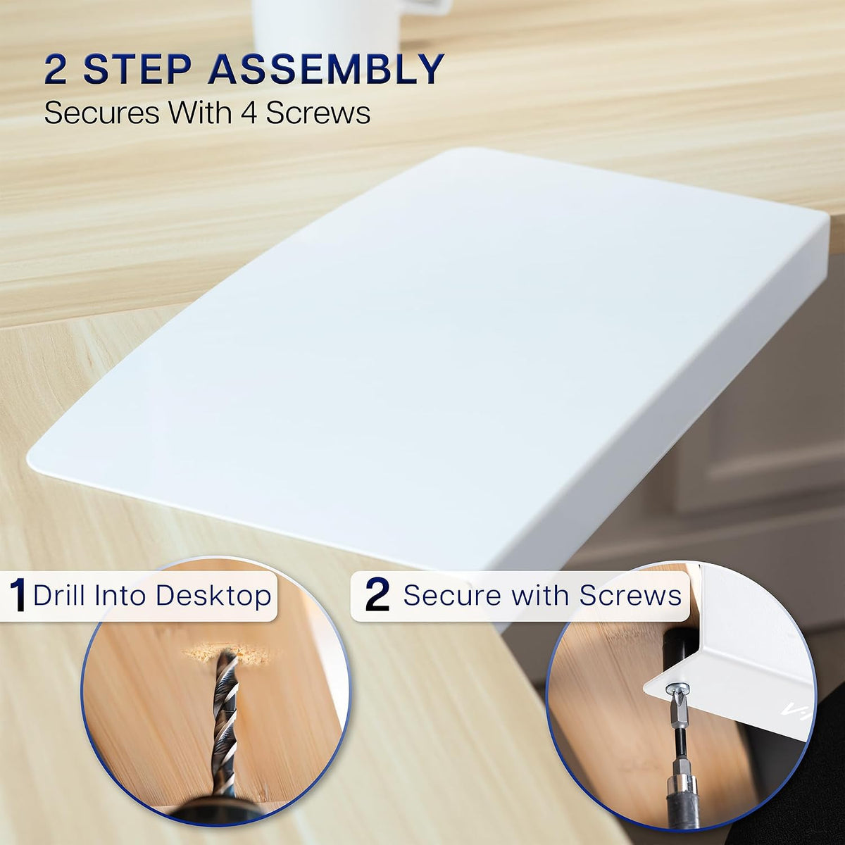 VIVO White 17 in Corner Desk Connector Platform, DESK-AC07SW