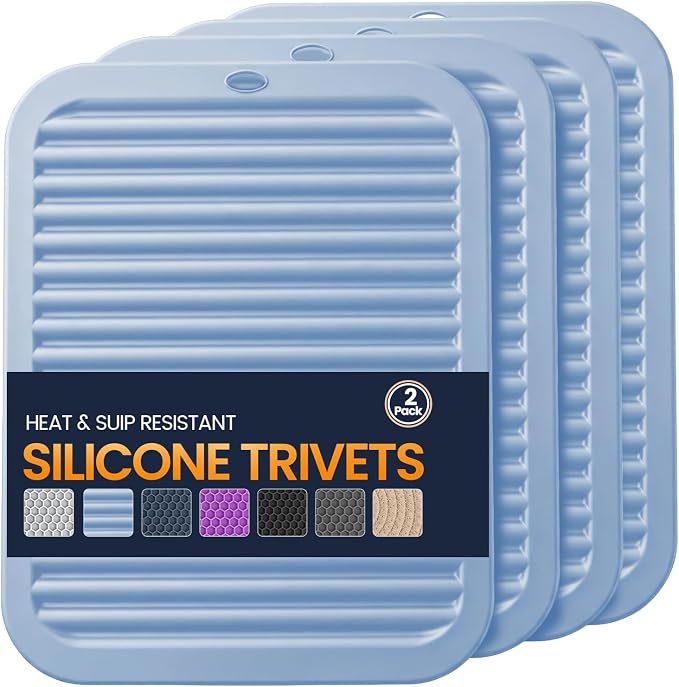 Silicone Trivet Mats 4 Heat Resistant Pot Holders Multipurpose Non-Slip Hot Pads