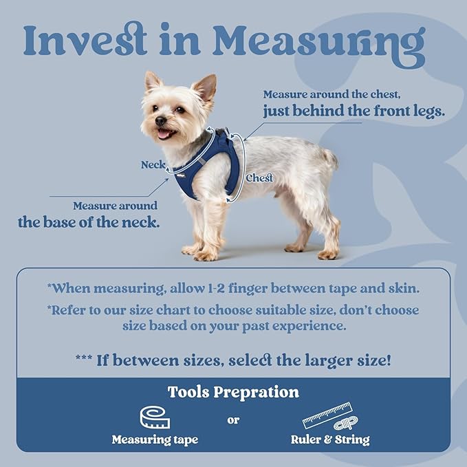 rabbitgoo Small Dog Harness, Step-in Soft Mesh Puppy Vest with Safety Buckle, Breathable Reflective Pet Harness for Small Medium Dogs, Navy Blue L