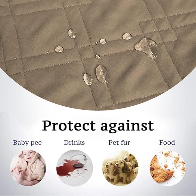 Waterproof Dog Bed Cover, Reversible Blanket Washable Pet Dog Pee Pad, Incontinence Underpads, Furniture Bed Couch Sofa Protector Cover Leak Proof for Dog Cat Kid, 82"x86" (Gray-Brown)