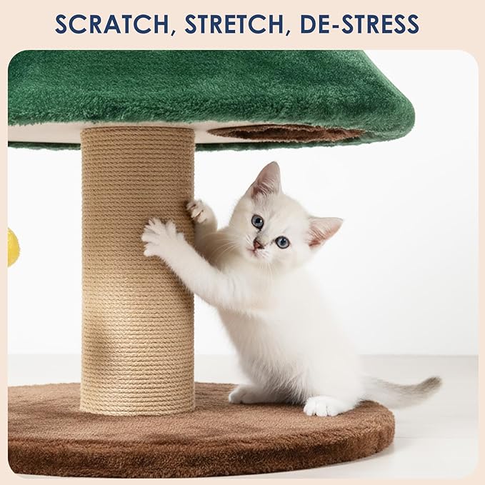 41" Tall Christmas Cat Tree, Stable Christmas Cat Tower with Scratching Posts and Gift Box, for Indoor Cats (41" Tall)