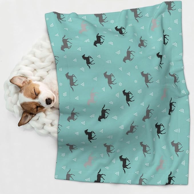 Double Sided Pet Bed Blanket for Added Cushion Warmth, Wild Horses, Reversible Cover with Textured Dot Surface for Existing Beds Standalone Mat