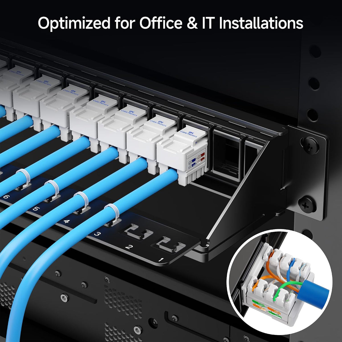 Cable Matters 1U 24 Port Keystone Patch Panel with Cable Management