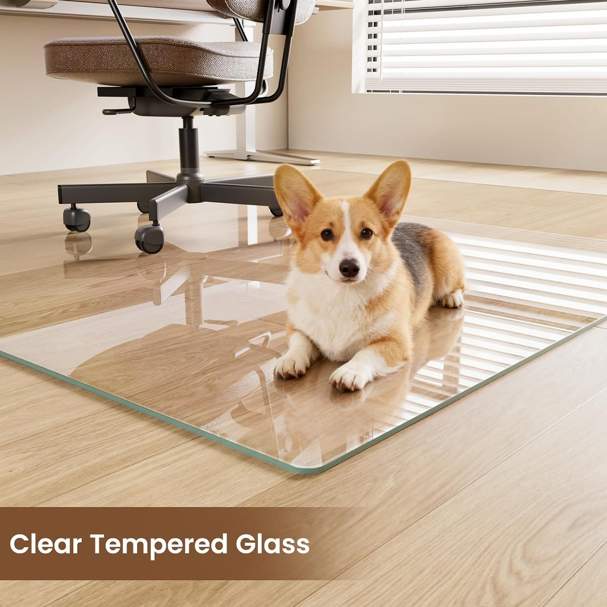 30"x48" Tempered Glass Chair Mat for Carpet