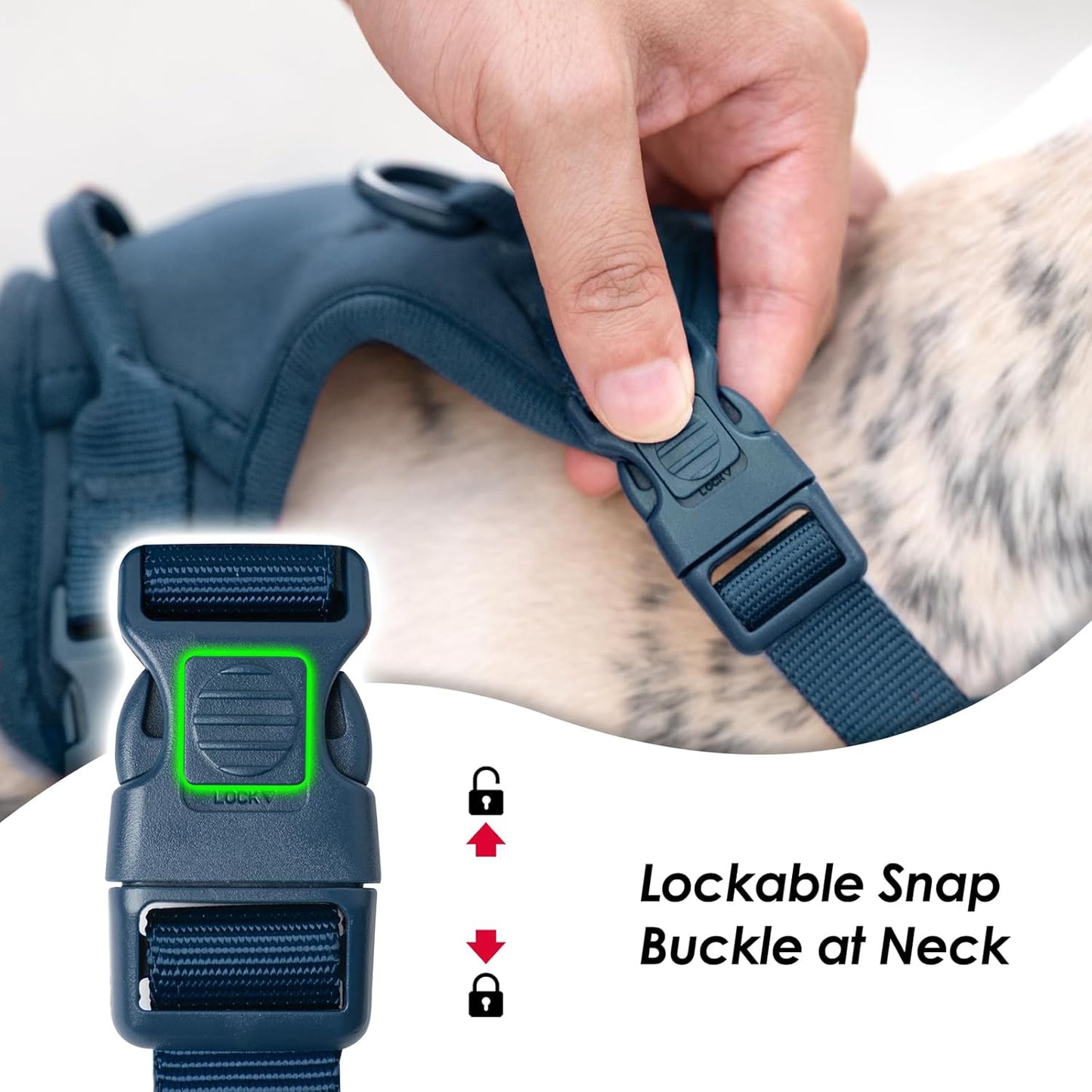 No Pull Dog Harness, Puppy Vest with Front Clip for Small Medium Large Sized Dog(Prussian Blue,XS)