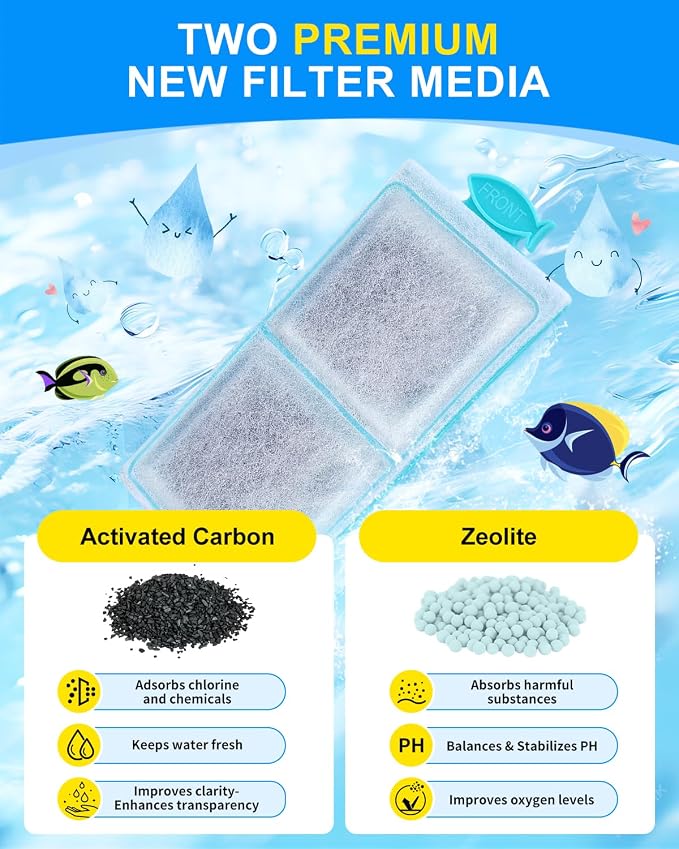 16 Pack Fish Tank Filters Compatible