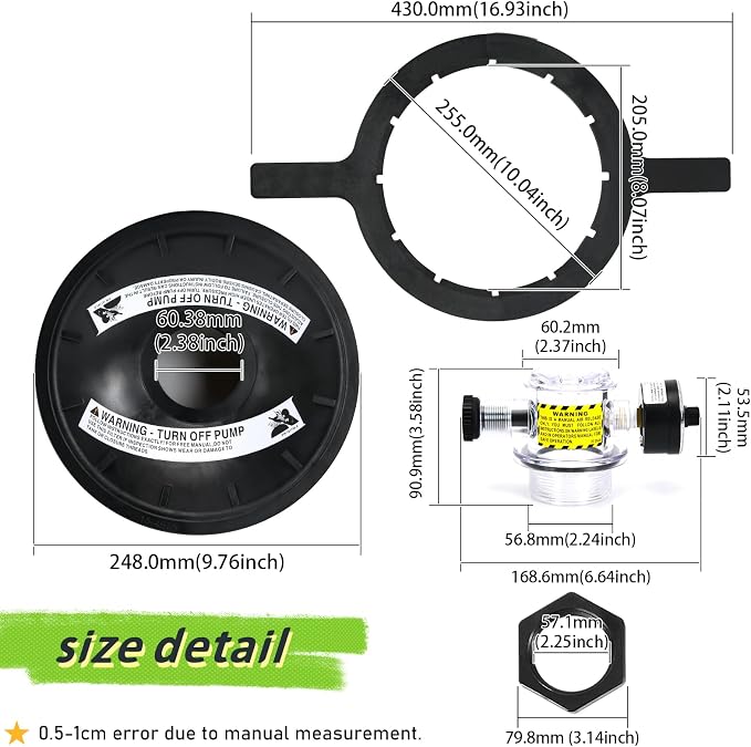 154856 8-1/2 inch Black Buttress Thread Closure Replacement Compatible