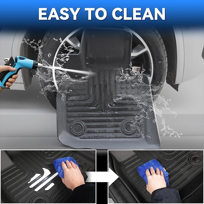 Hutisya-Floor Mats & Cargo Liner Set Fit for Mazda CX-50 2023-2025(Not for Hybrid) All Weather Protection Anti-Slip & Durable TPE Full Set Liners Automotive Accessories-Black