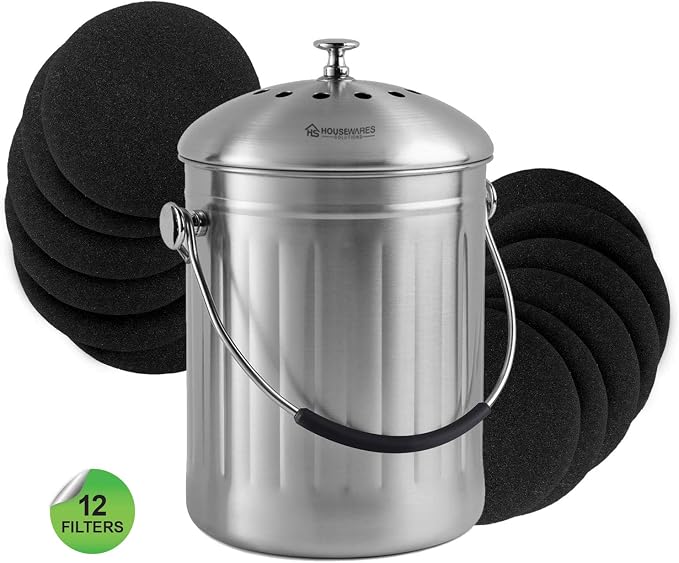 12 Pieces Activated Carbon Compost Bin Filters