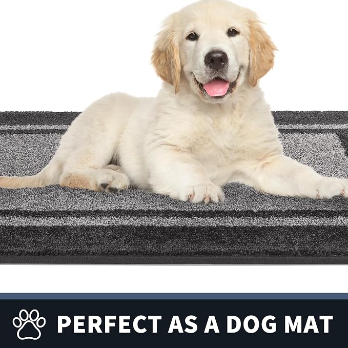 PURRUGS Dirt Trapping Door Mat 24" x 70", Non-Slip Machine Washable Entryway Rug