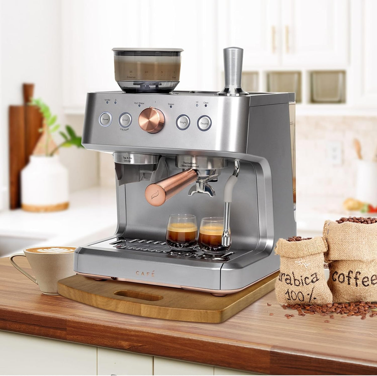 Sliding Tray for Coffee Maker - Solid Wooden Appliance Slider with 360° Smooth Rolling Wheels for Heavy Kitchen Appliances, Easy Under - Cabinet Access (Approach 16" D x 12" W)