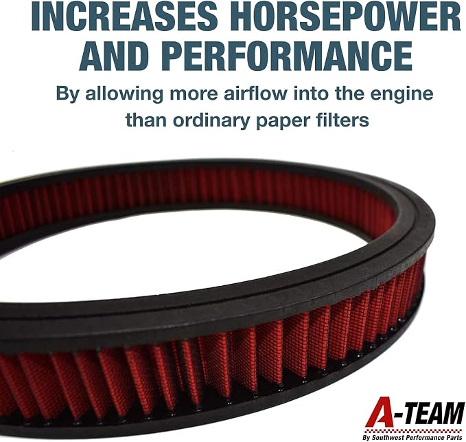 A-Team Performance High Flow Washable & Reusable Round Cotton Air Filter Element