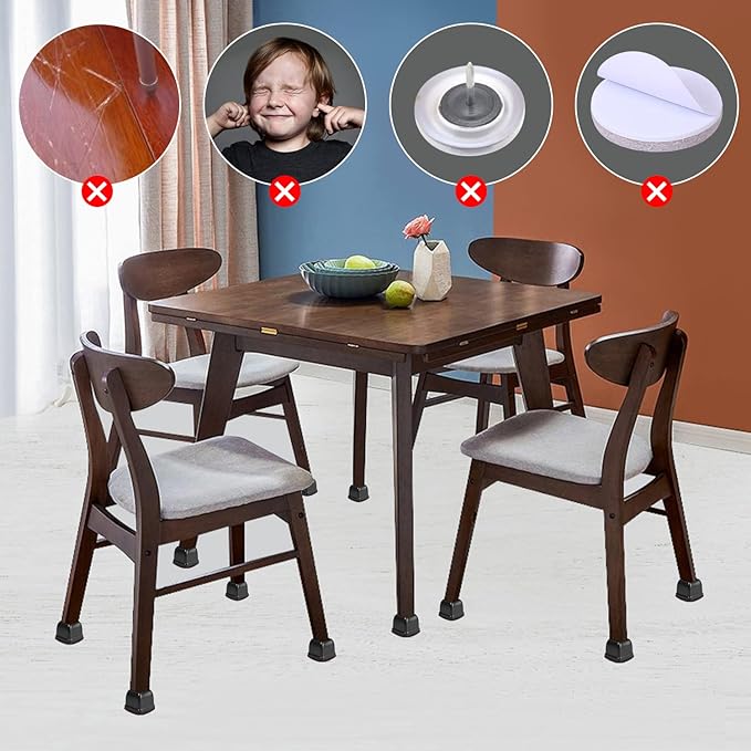 Ezprotekt 24 Pcs Square Chair Leg Floor Protectors