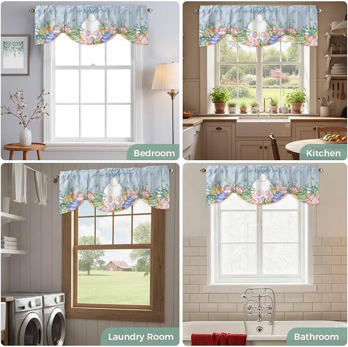 Spring Easter Tie Up Valance Curtains
