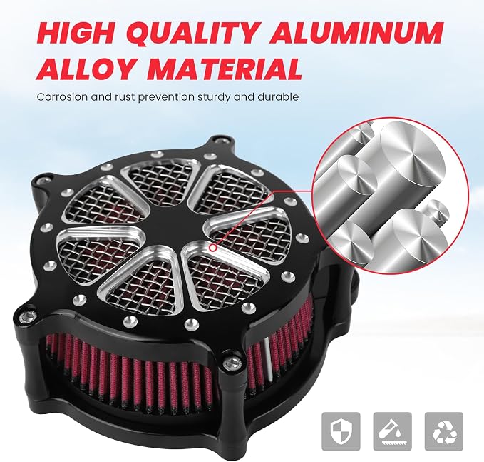 Harley M8 Air Filter, High-Flow Air Filter compatible