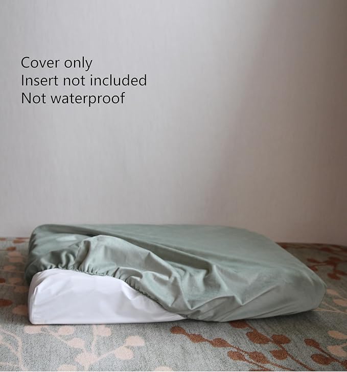 Elastic Washable Dog Bed Cover Replacement Sage Green 42 x 30 Inch