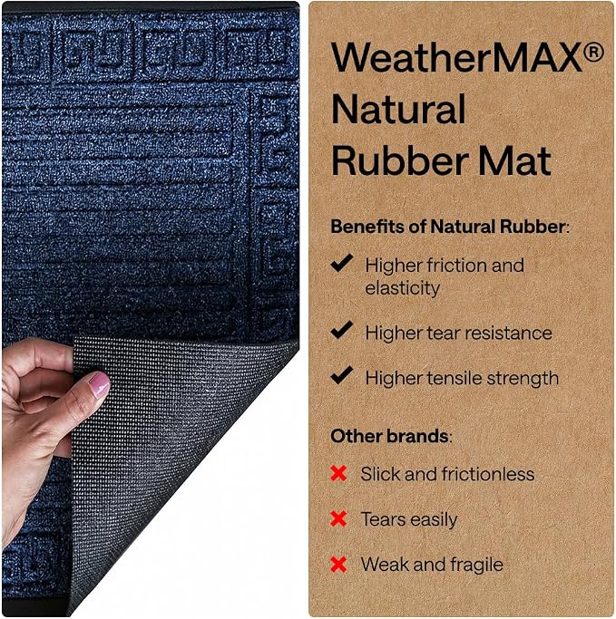 GORILLA GRIP 100% Waterproof All-Season WeatherMAX Doormat 35x23, US Designed
