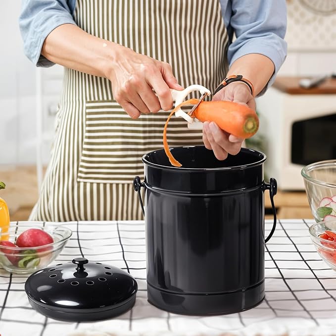 Plexon Black Metal Compost Bin