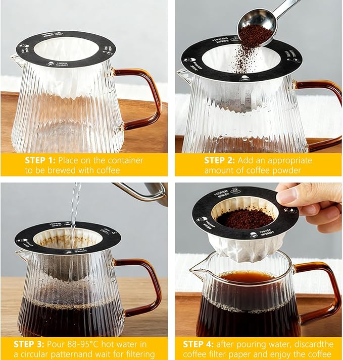 UFO Coffee Filter Paper Bag, Portable Hanging Ear Drip Coffee Bag, Single Serve