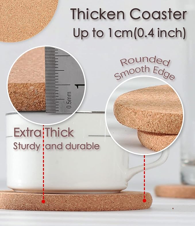 Cork Trivets for Hot Dishes, Hot Pots and Pans, 10 Inch 6 Pcs | High Density