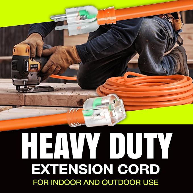 75ft Outdoor/Indoor Extension Cord 10/3 Gauge Ultra Heavy Duty 3 Prong SJTW, Waterproof, ETL Listed, Flexible Cold-Resistant Long Power Cord,15A 125V 1875W, Orange by LifeSupplyUSA