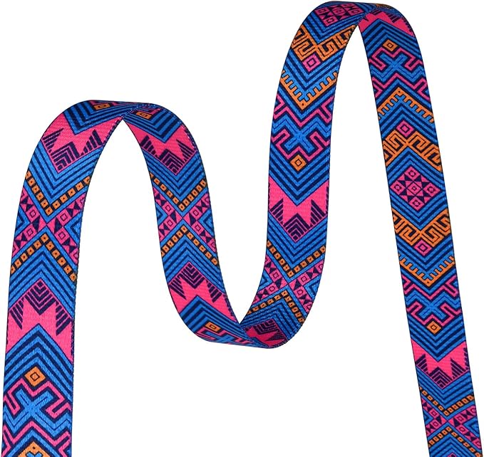 Dog Collar with Bohemia Floral Tribal Geometric Patterns - Soft Ethnic Style Collar Adjustable for Small Medium Large Dogs(Orange Ethnic Style,S)