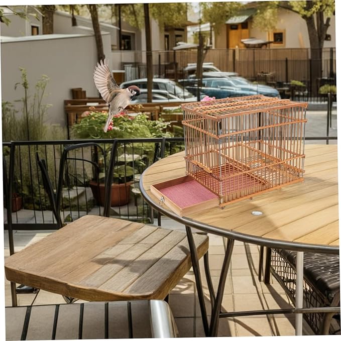 Hemoton Portable Lightweight Bamboo Bird Cage for Small Parrots Eco-Friendly Handwoven Bird Carrier with Unique Design for Travel and Outdoor Use