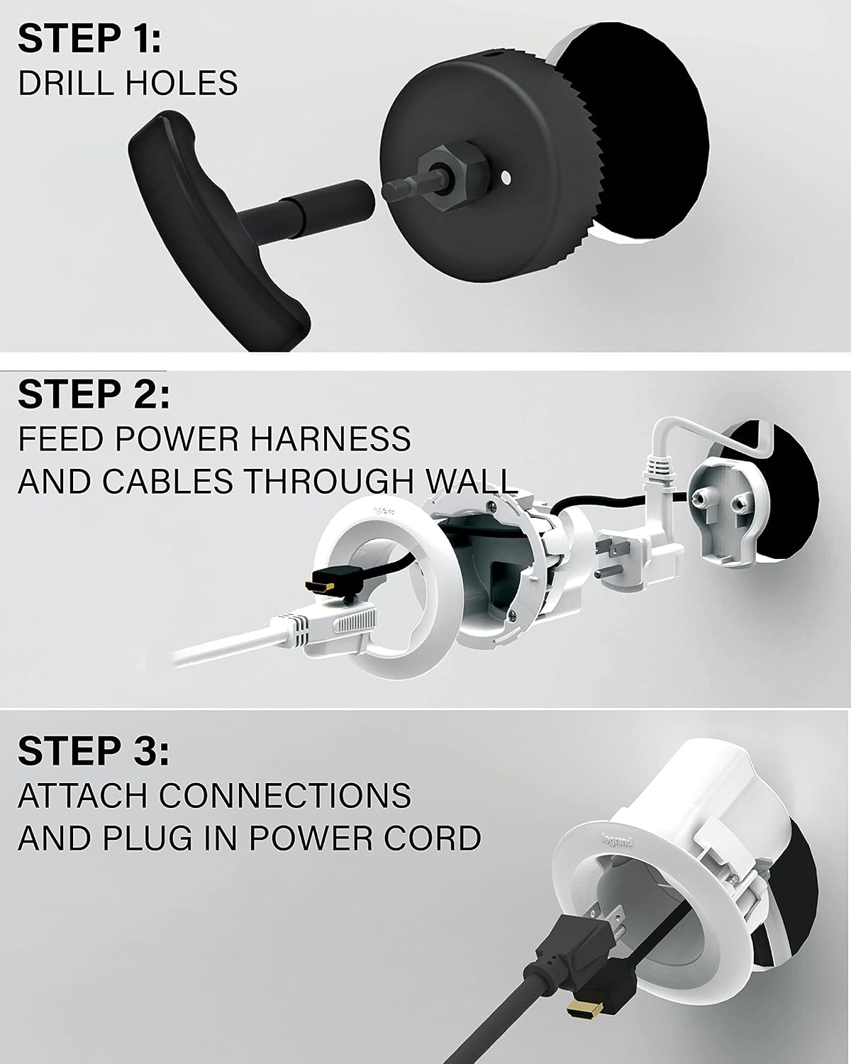 Made for Amazon In-Wall Power & Cabling Kit for Wall Mounted TVs
