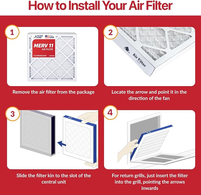 Filter King 13x20x1 Air Filter | 12-PACK | MERV 11 HVAC Pleated A/C Furnace