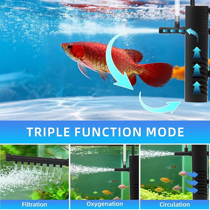 Submersible Internal Aquarium Filter Multiple Function Powerful Pump Fish Tank