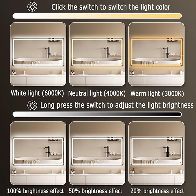 Backlit LED Illuminated Bathroom Mirror