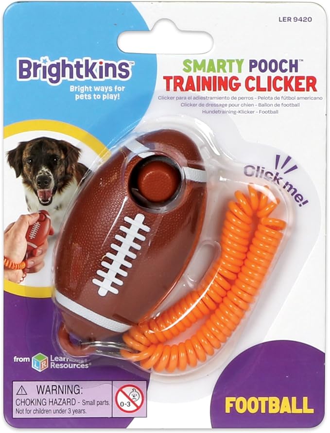 Brightkins Smarty Pooch Football Training Clicker - Dog Enrichment Toys, Accessories for Smart Dogs, Gift for Puppies