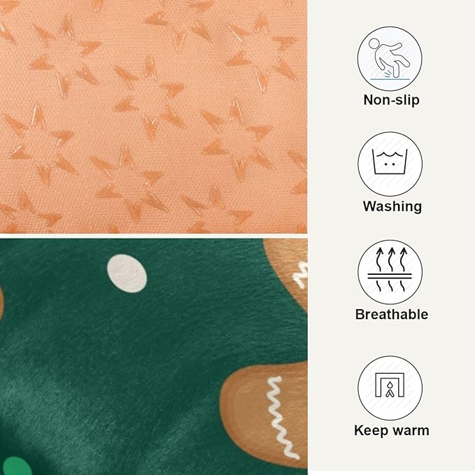 Pet Bed Christmas Gingerbread Man Dog Bed Mat Absorbing Non Slip Pad Pet Sleeping Mat for Small, Medium, and Large Dogs Puppy Cat 36 in x 24 in