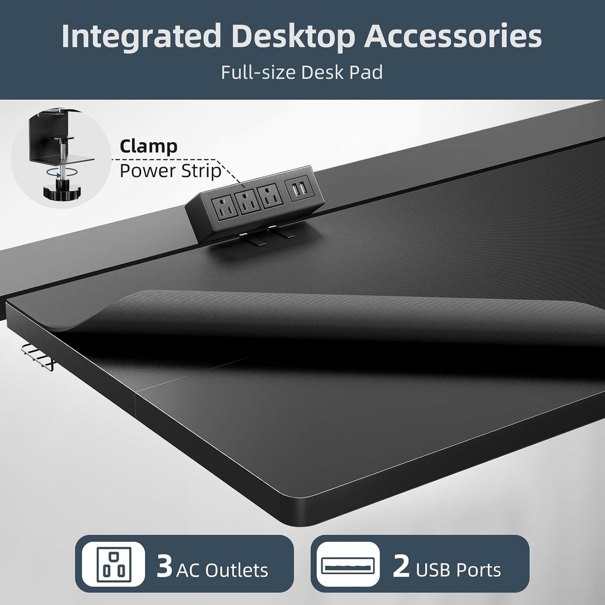 60 x 30 Inch Electric Standing Desk with Flip-Top Cable Management