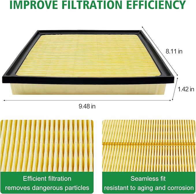 3PCS Cabin Engine Air Filter Kit Fits