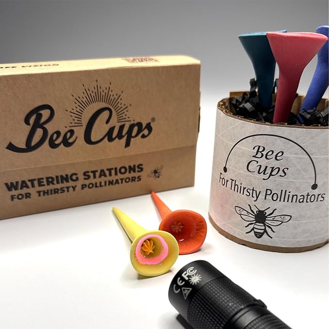 5 Pack, Bee Watering Station, 100% Handmade Porcelain, Bee and Butterfly Feeder