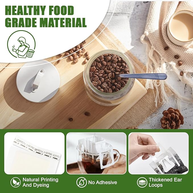 CARGEN 100Pcs Portable Coffee Filter Paper Bag