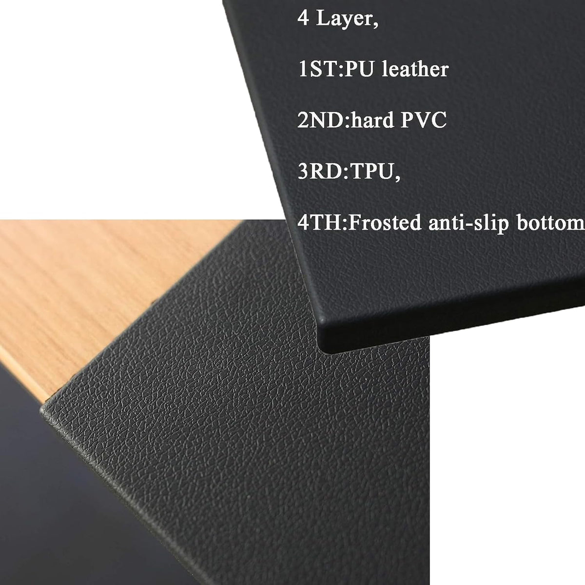 Desk Mat with Edge Protector for Keyboard and Mouse, Desk Pad with Lip