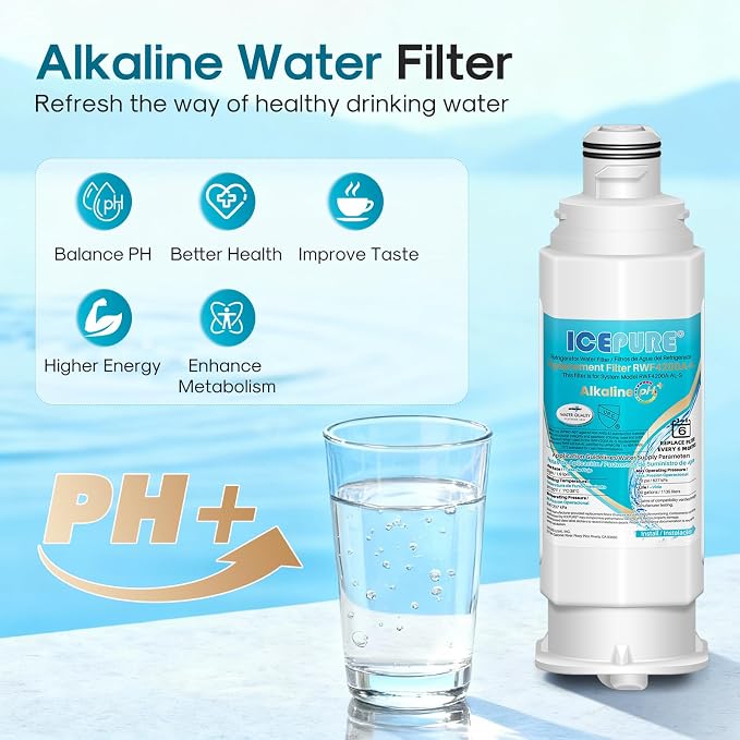 ICEPURE Alkaline DA97-17376B Refrigerator Water Filter Replacement