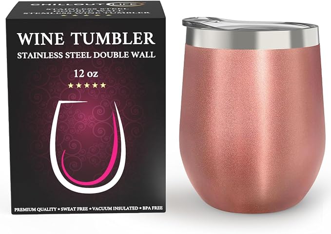 CHILLOUT LIFE 12 oz Stainless Steel Wine Tumbler