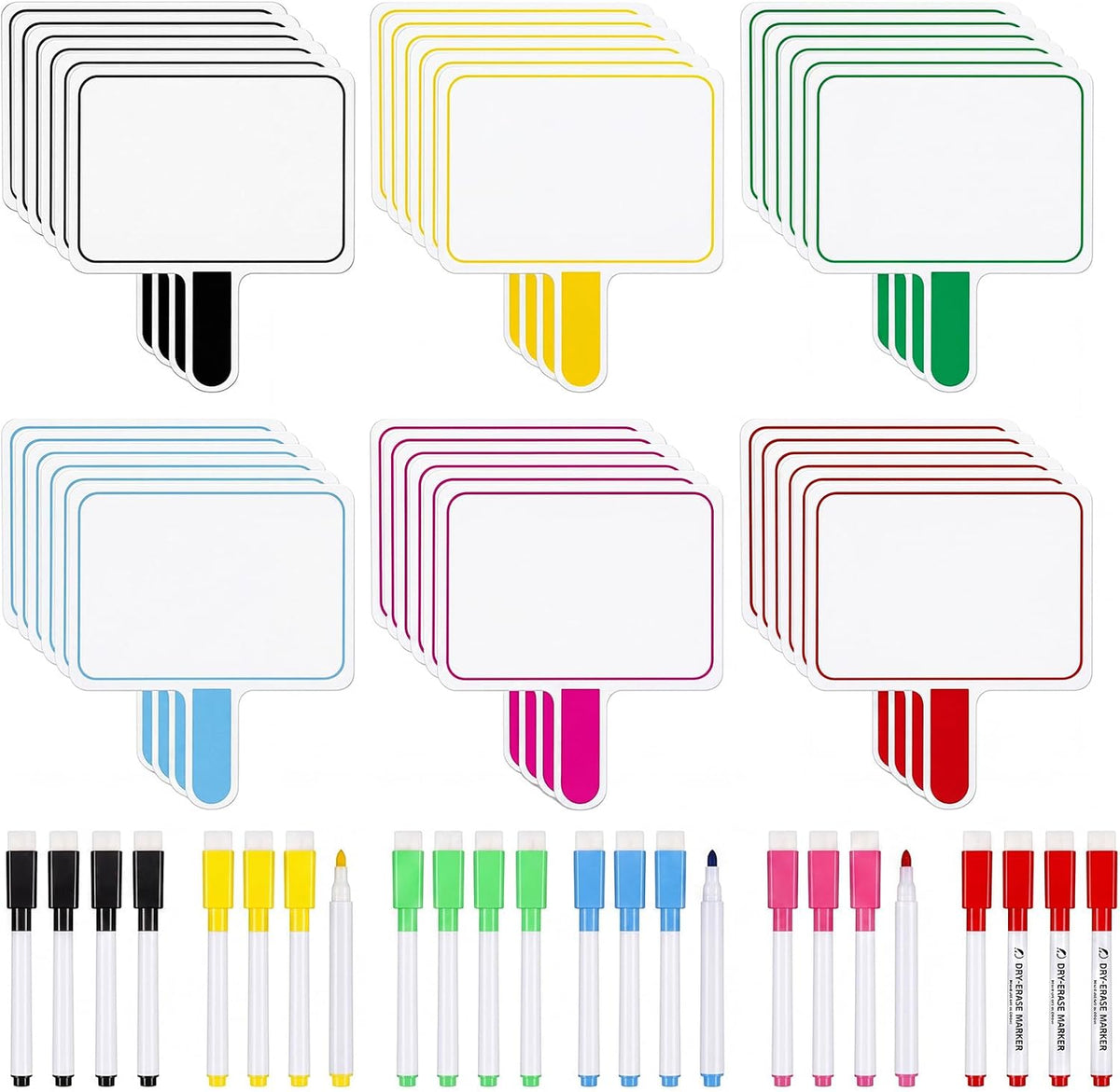 Henoyso 48 Pcs 8 x 10 Inch Dry Erase Answer Paddles, Classic