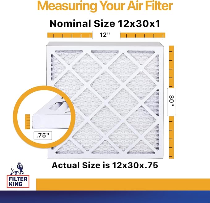 Filter King 12x30x1 Air Filter | 4-PACK | MERV 13 HVAC Pleated A/C Furnace
