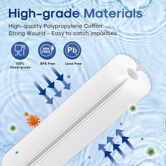 10" x 2.5" Pleated Sediment Water Filter Cartridge Replacement Any 10 inch RO
