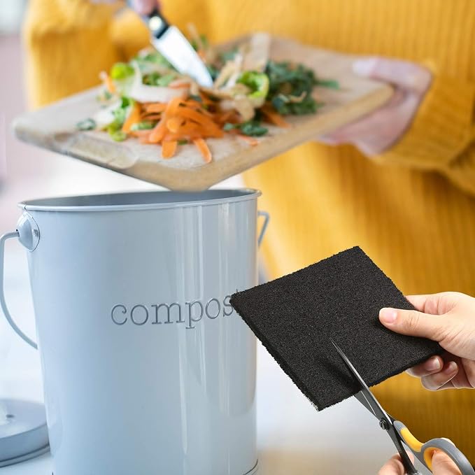 16 Pieces Compost Bin Filters Kitchen Compost Charcoal Filters Refills
